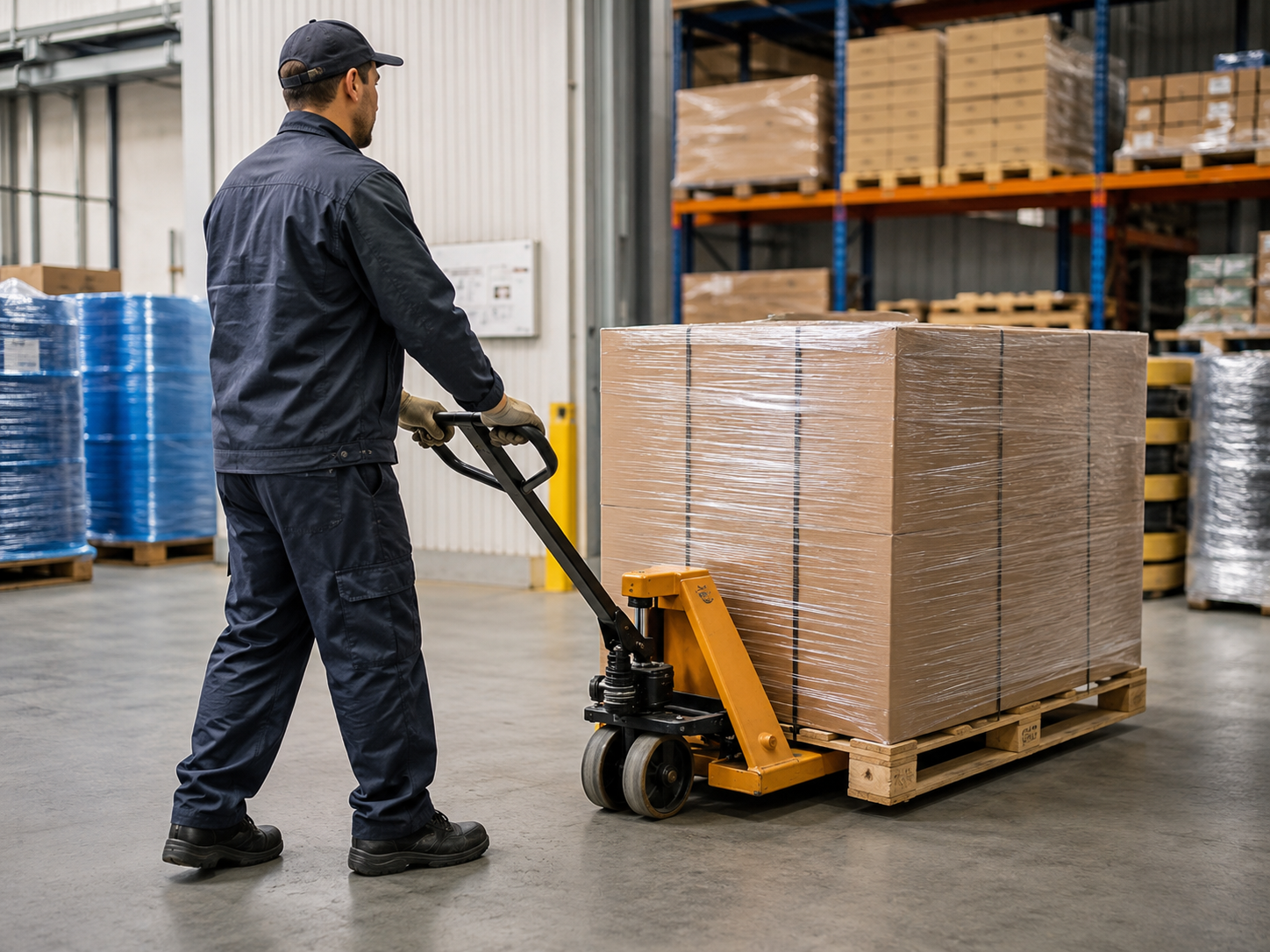 Manual pallet truck for daily material handling