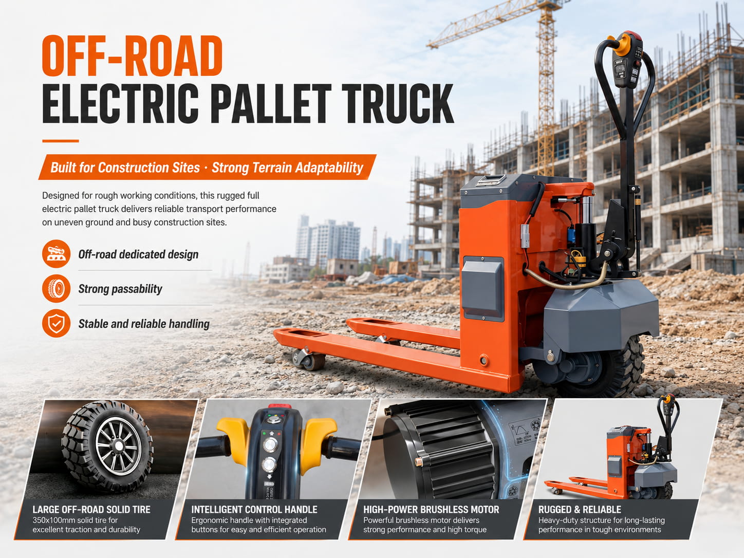 Smart control handle electric pallet truck