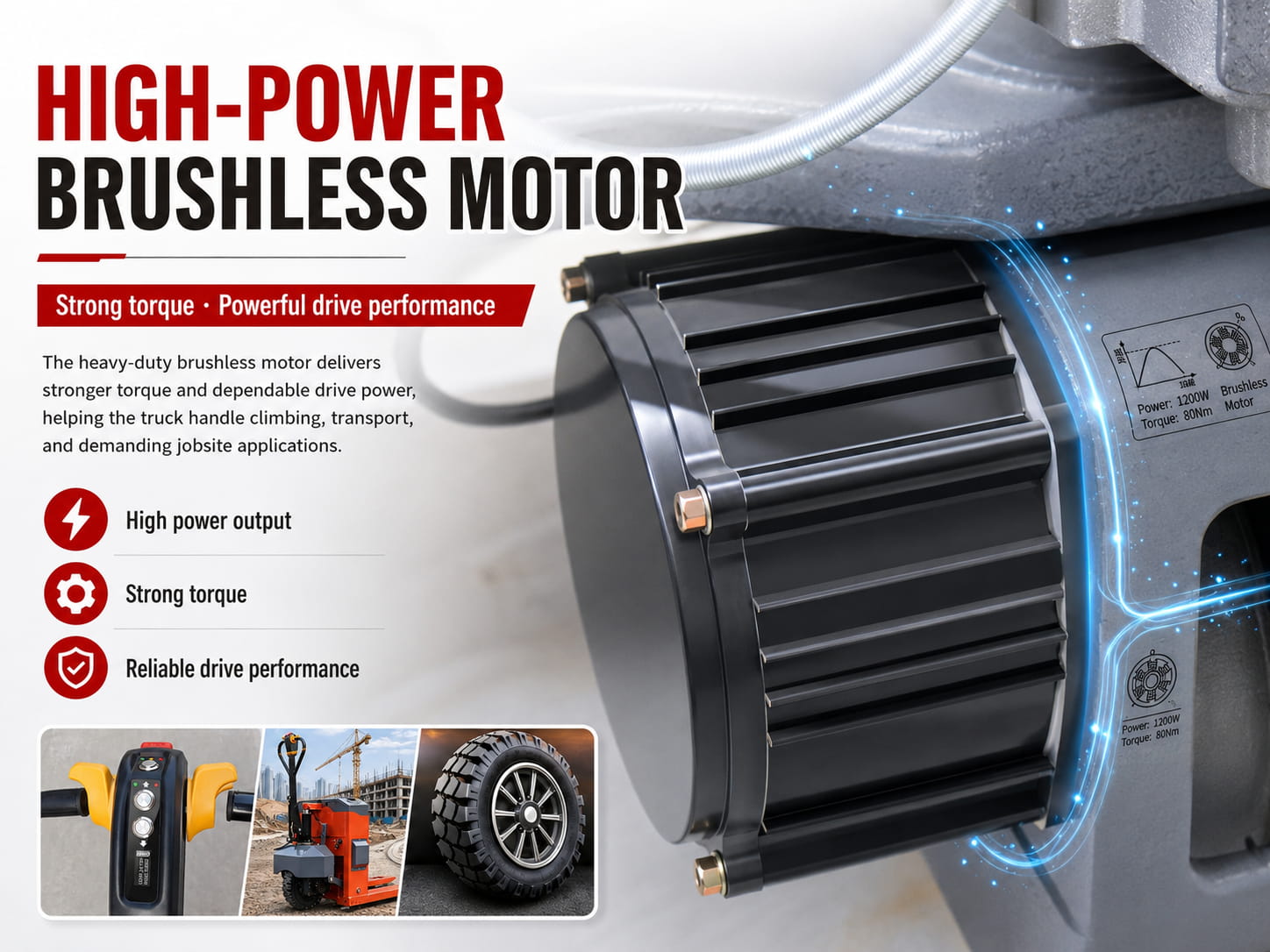 Integrated hydraulic cylinder electric pallet truck