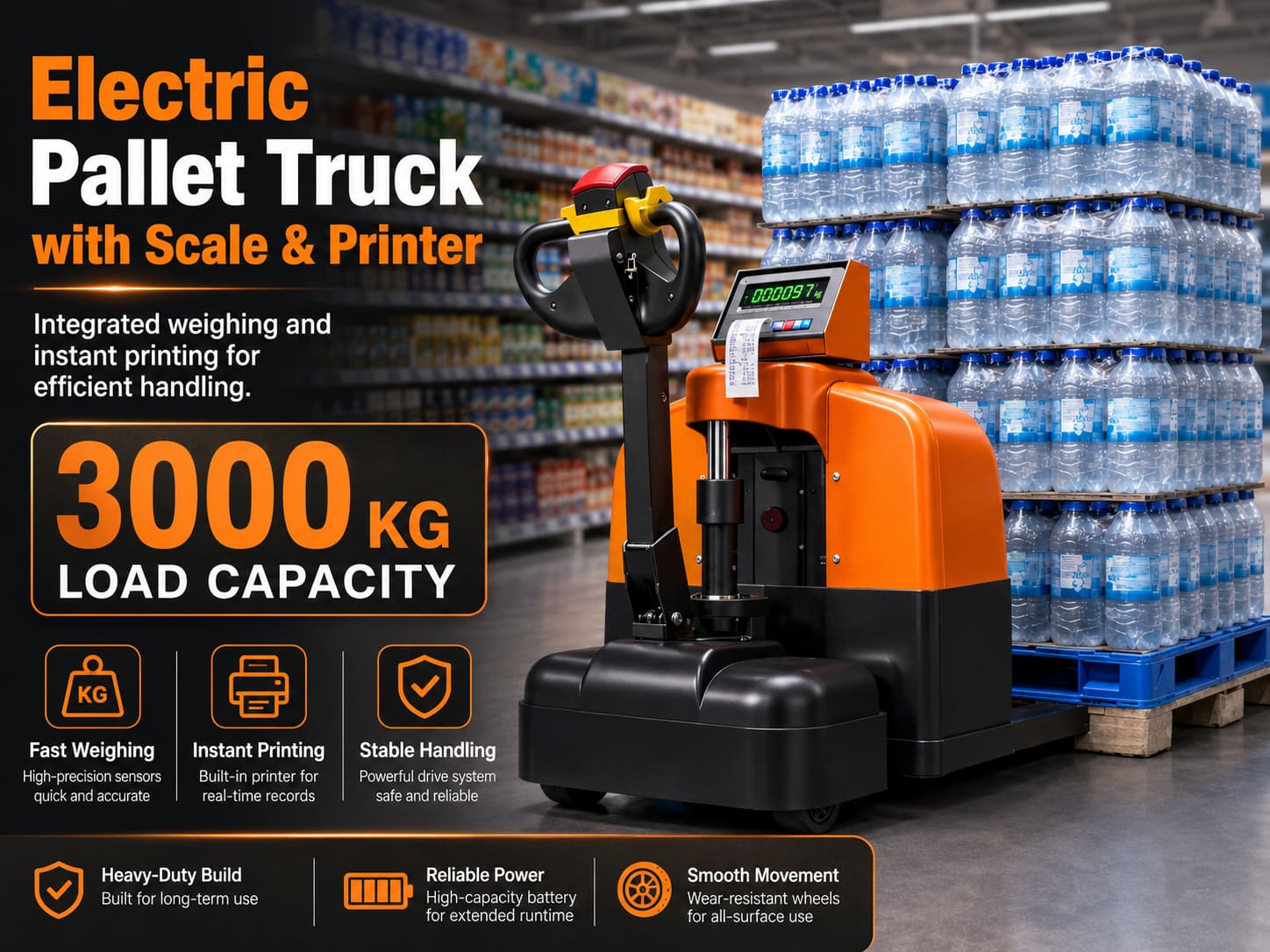 Electric Pallet Truck With Scale And Printer