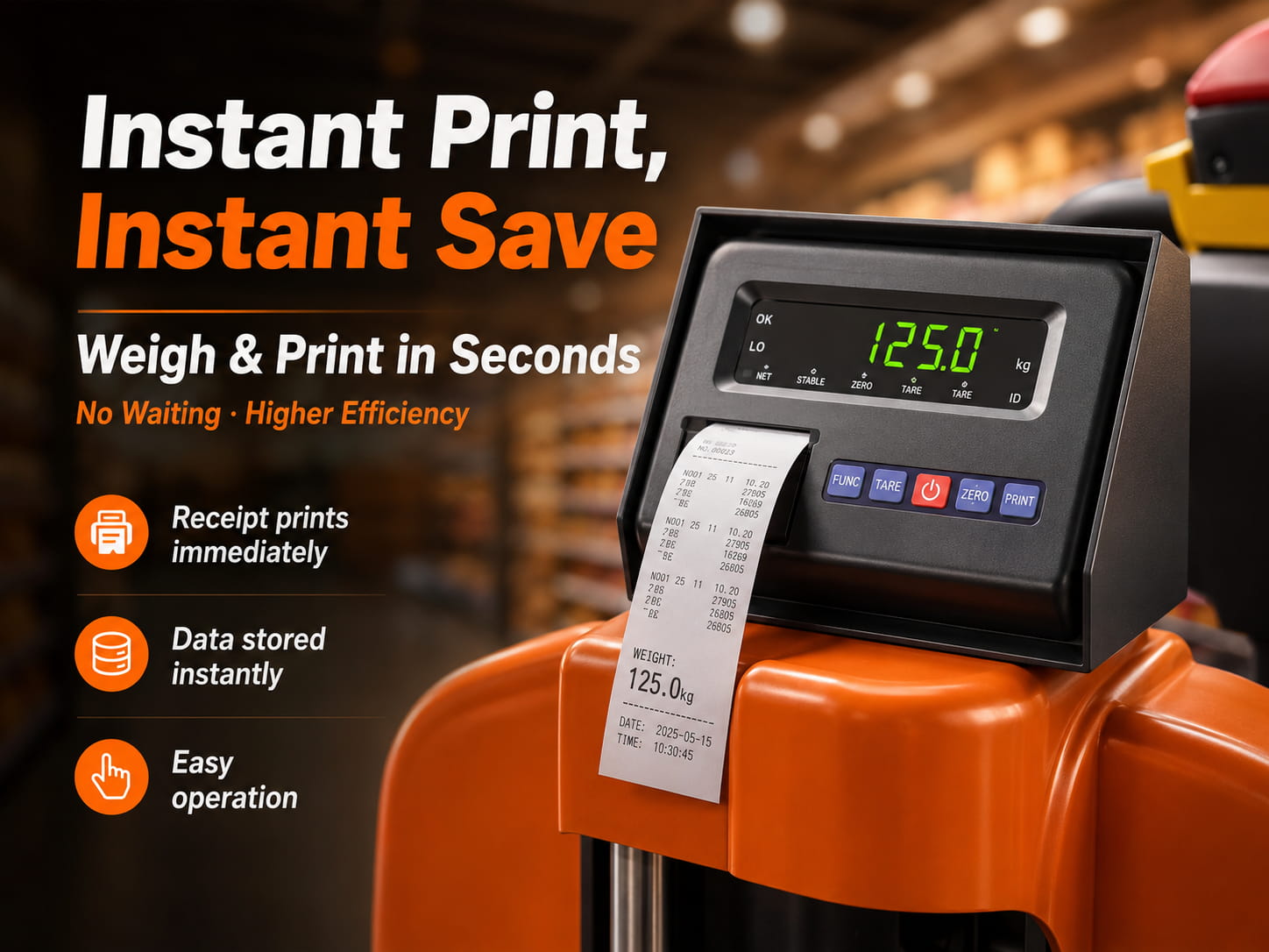 Instant Print Electric Pallet Truck Scale