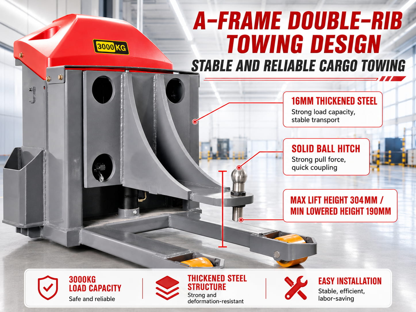 Palletslift A frame double rib towing design