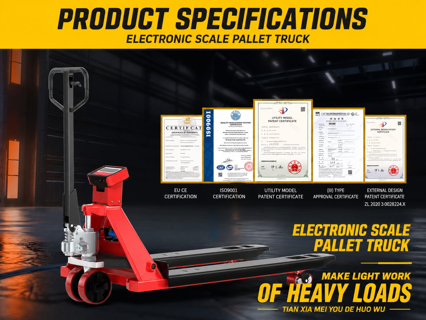 Palletslift LCD electronic scale pallet truck