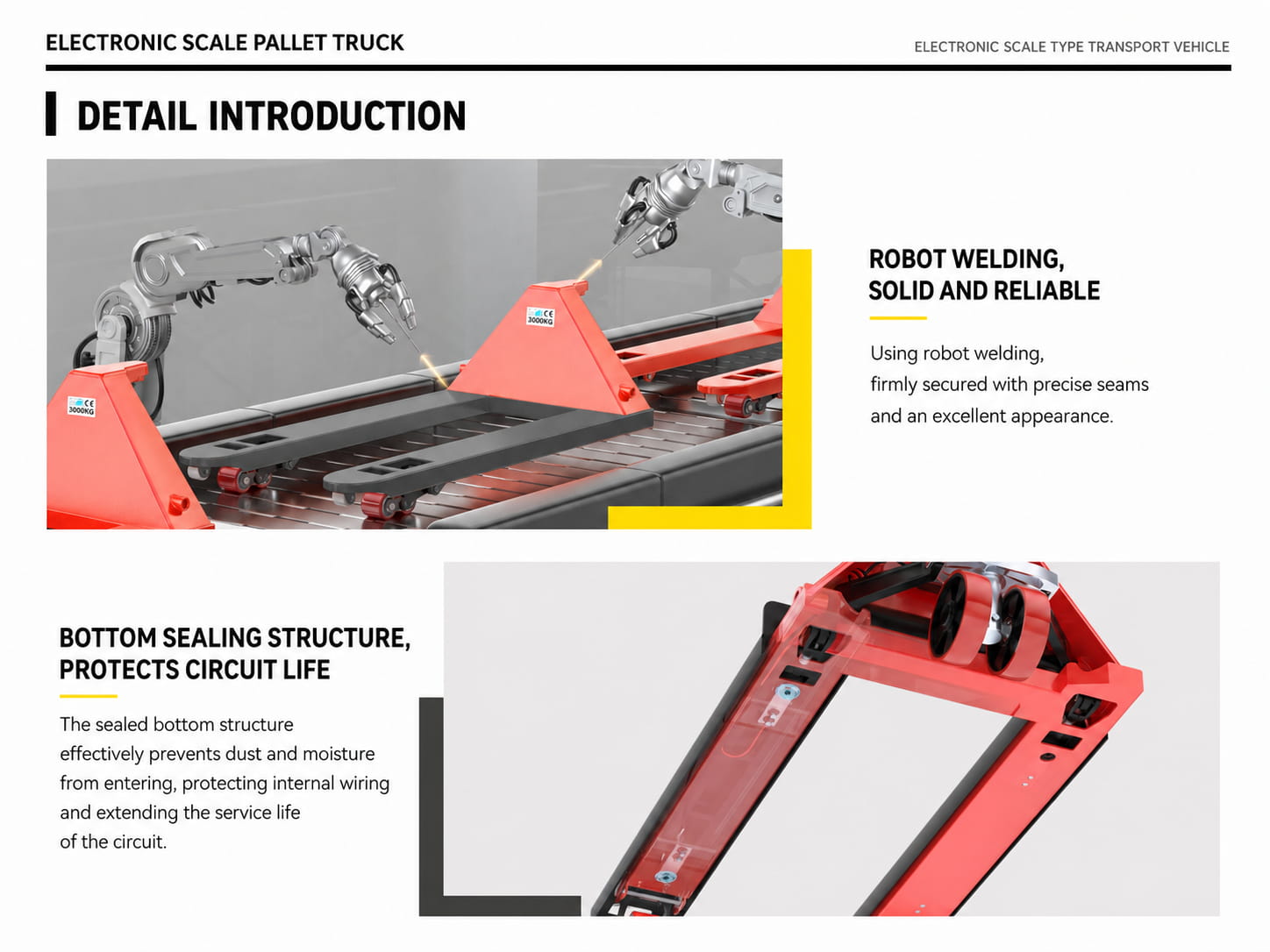Robot welding and bottom sealing for scale pallet truck