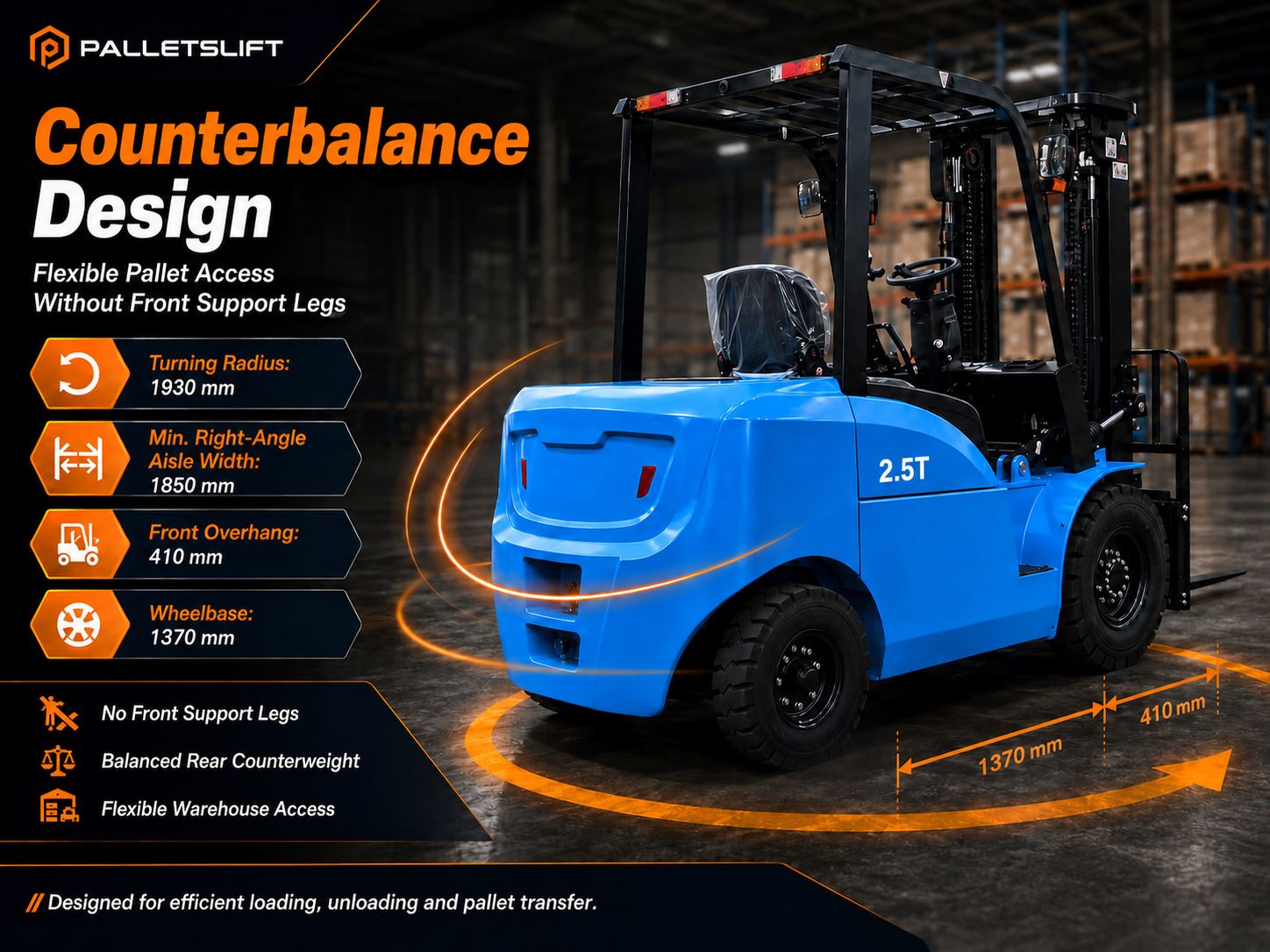 Counterbalance Design 2.5 Ton Forklift