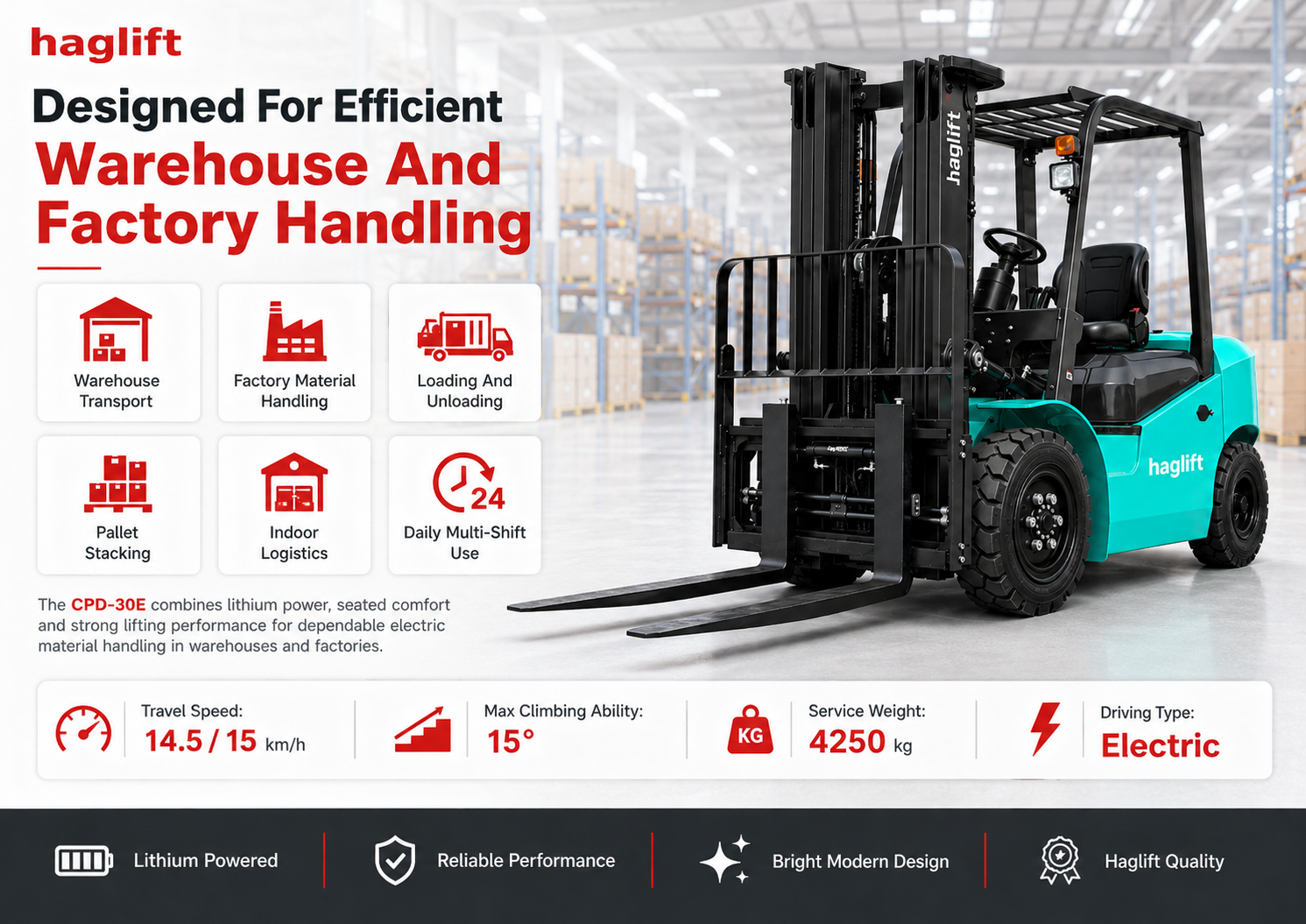 Designed For Efficient Warehouse And Factory Handling