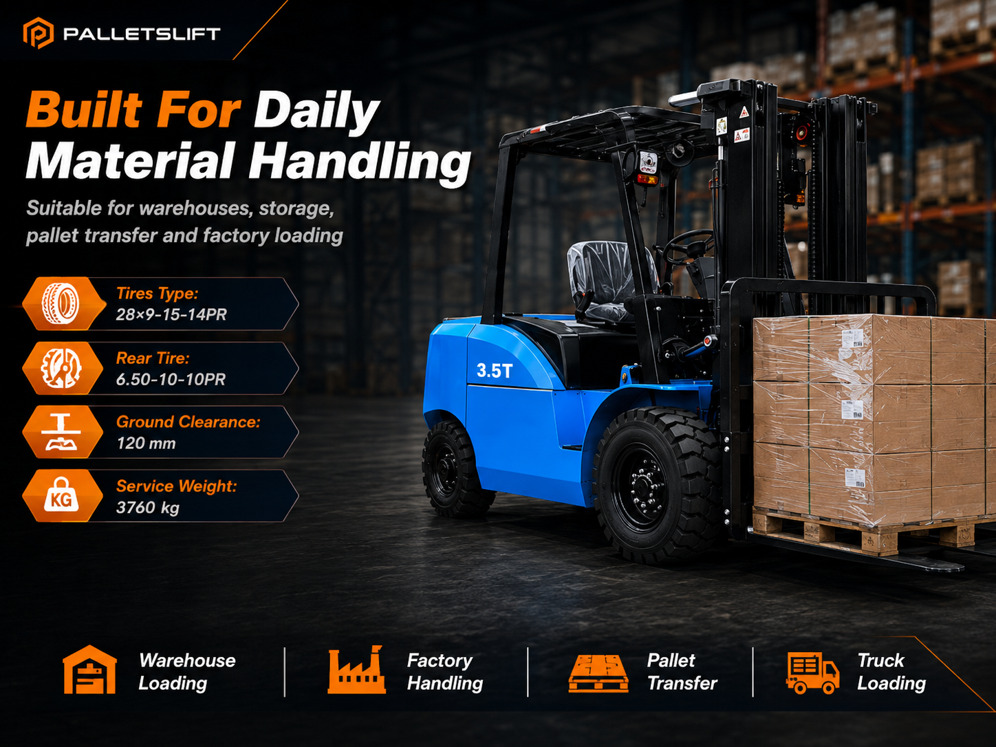 Daily Material Handling 3.5 Ton Forklift