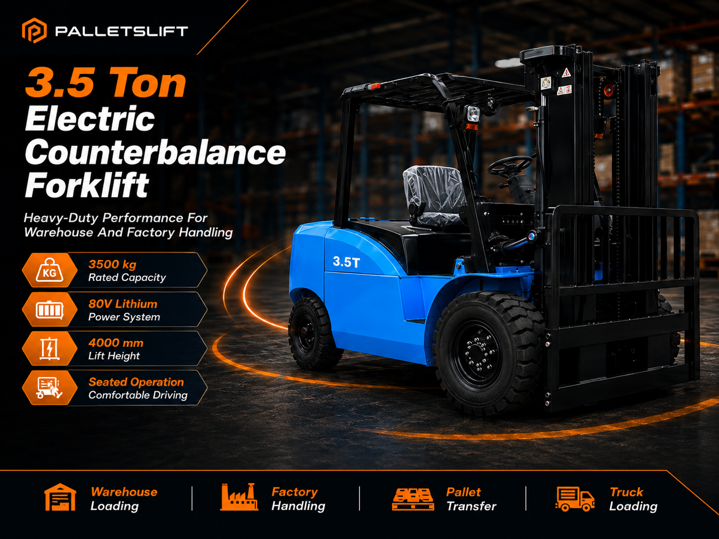 3.5 Ton Electric Counterbalance Forklift Main Features