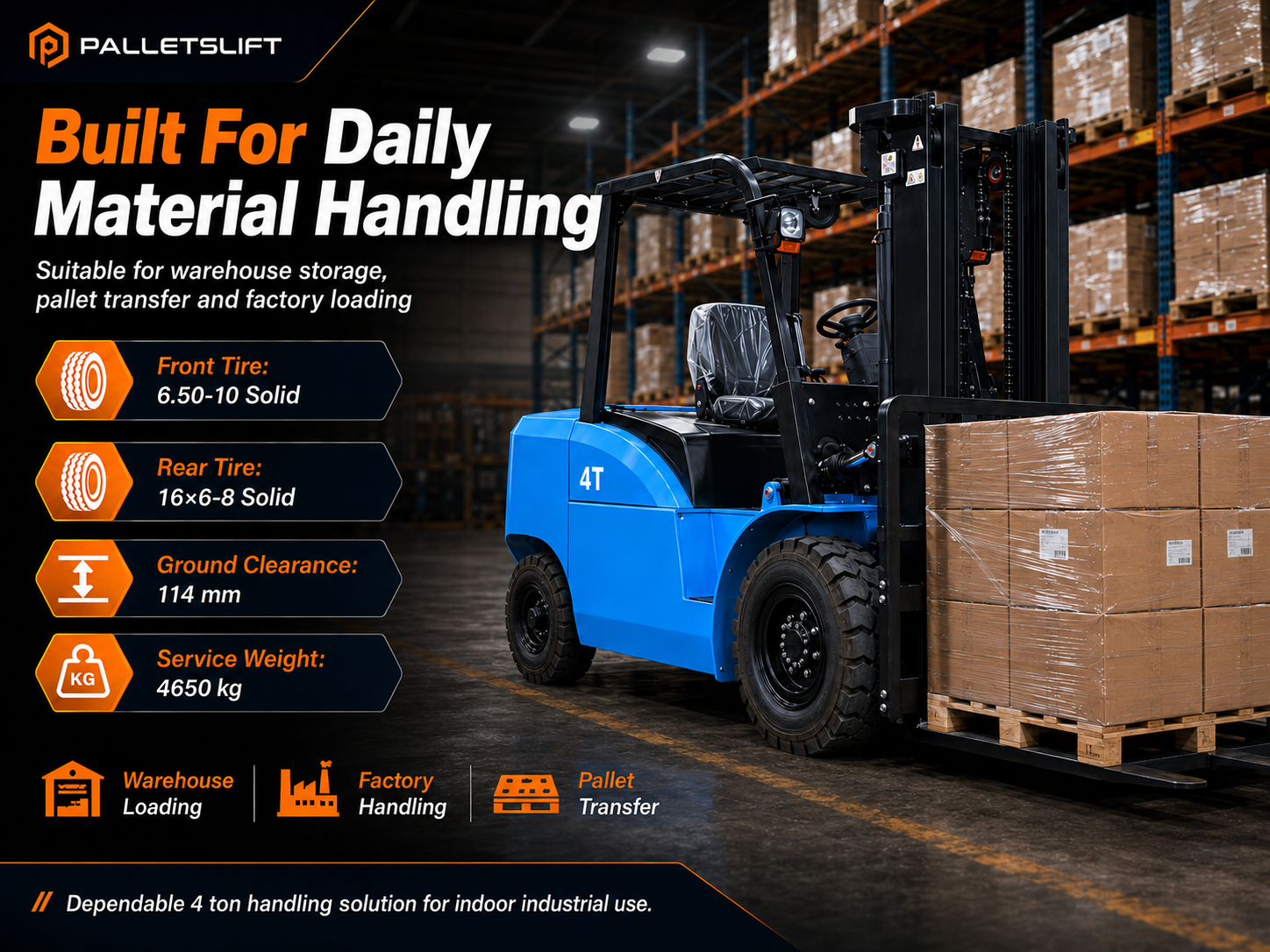 Daily Material Handling 4 Ton Electric Forklift
