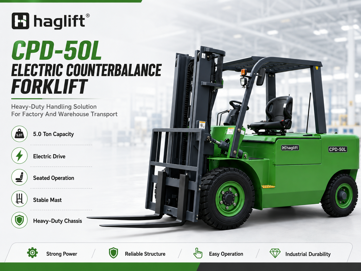 CPD-50L electric counterbalance forklift overview