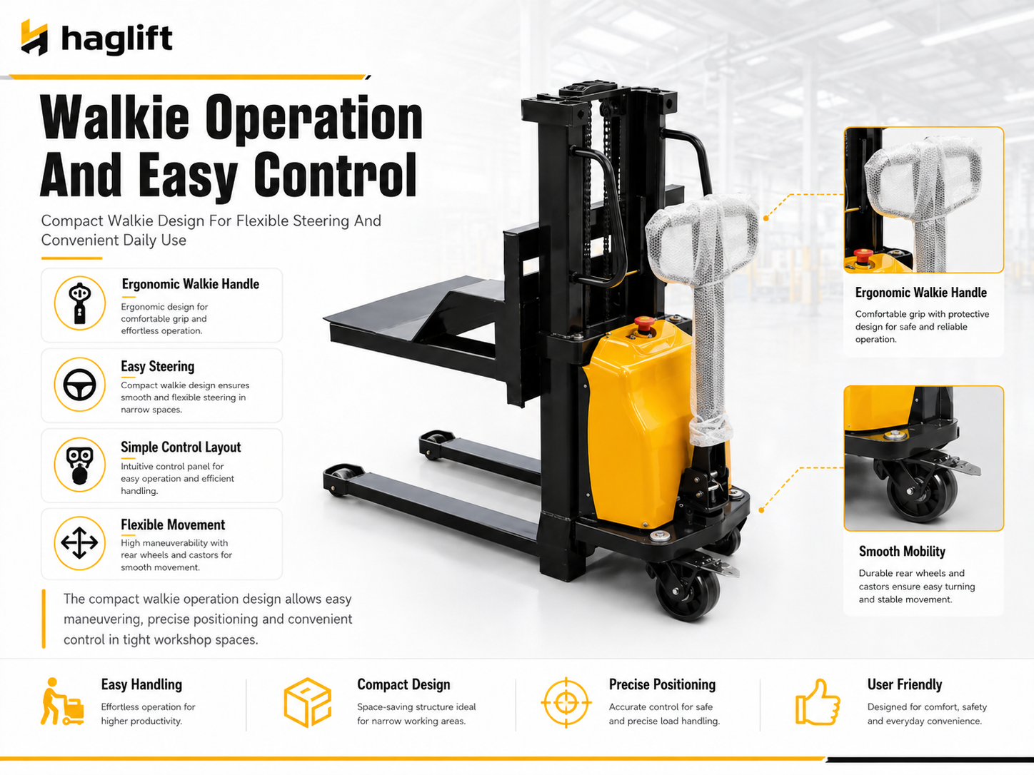 Walkie Operation And Easy Control