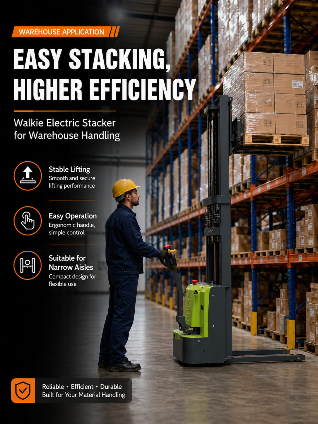 Warehouse Application Walkie Electric Stacker