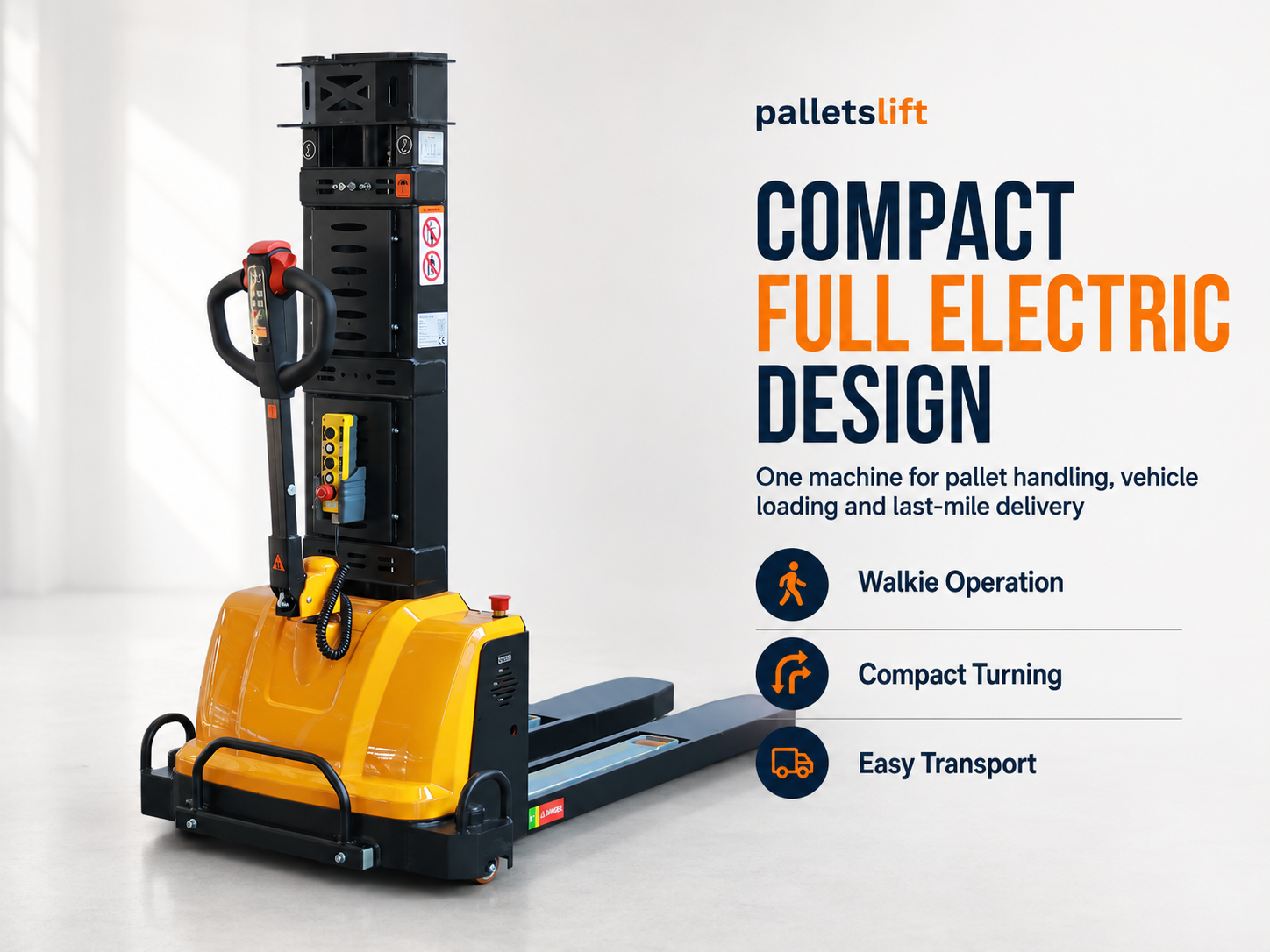 Self-Loading-Stacker Compact fully electric self loading pallet stacker